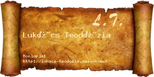 Lukács Teodózia névjegykártya